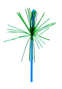perfect stix concession and decorative 8'' flex straw with blue palm green frons 96ct.