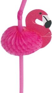 Party Partners Design Pink Flamingo Decorative Cocktail Drinking Straws, Pink, 12 Count