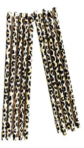 20 individual reusable plastic leopard print straws (9 inches)