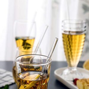 EVEREST GLOBAL Reusable Glass Straws 12 in 1 set 8.5" Drinking Straw for Smoothies Cocktails Bar Accessories Straws with Brushes Inside