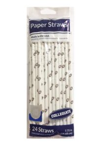 perfect stix ncaa straws- georgia 48ct ncaa disposable paper straws, georgia bulldogs (pack of 48)
