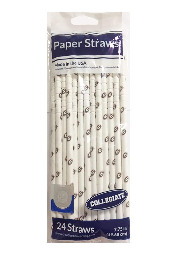Perfect Stix NCAA Straws- Georgia 48ct NCAA Disposable Paper Straws, Georgia Bulldogs (Pack of 48)
