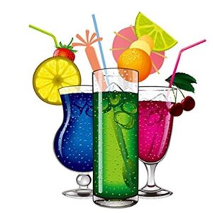 WOIWO 100PCS Colorful Disposable Plastic Drinking Straws, Extra Long Bendy Party Fancy Straws