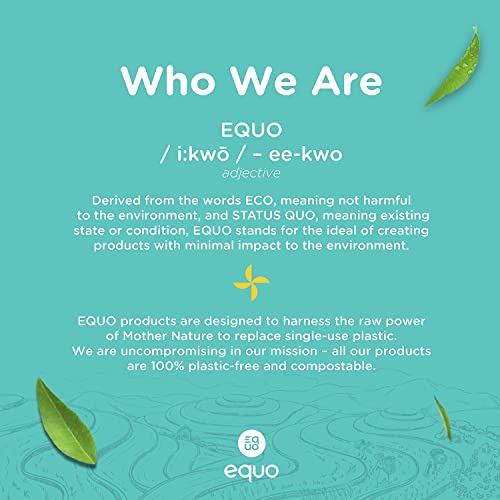 EQUO Coffee Drinking Straws, Disposable, Biodegradable, Compostable, and Plastic-Free, Pack of 50, Boba