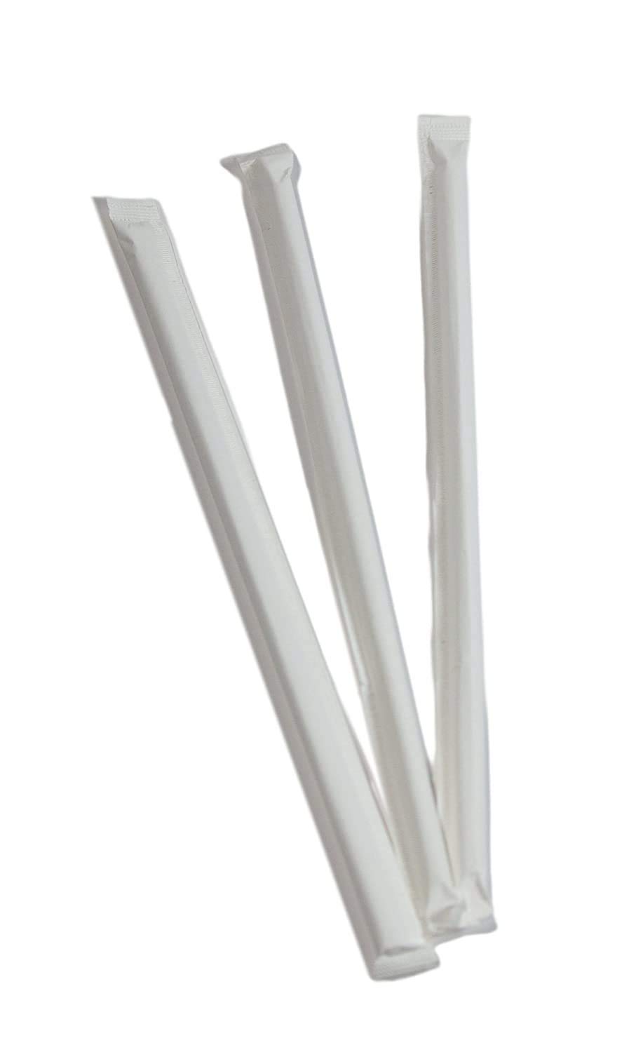 Concession Essentials Wrapped Giant Milkshake Straws. Pack of 300 Straws with a Bonus Gift. 5/16 Inch Thick Premium Straws 300 Pack. Paper-Wrapped, Clear, Thick, & Giant Sized 8mm Thick