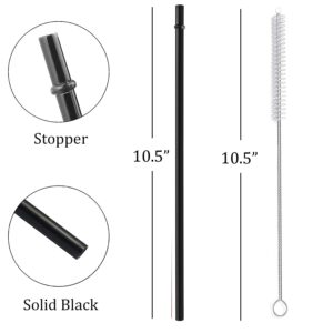 ALINK 10 Tritan Clear Reusable Straws + 12 Reusable Plastic Black Starws