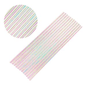 Bakell 24 PC White Iridescent Cake Pop or Party Drinking Straws - Baking, Caking and Craft Tools