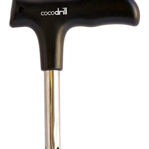 CocoDrill Coconut Opener Tool + Reusable Straw -COMBO PACK - Stainless Steel Drinking - 1 metal straw + Cleaner - Eco Friendly, SAFE, NON-TOXIC