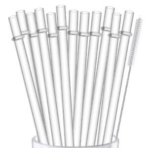 ALINK 13 IN Reusable Clear Straws + 12 Black Glitter Straws