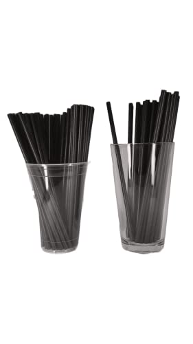 Black Paper Straws, 250Count, 7.75X0.24 inch, Strong and Durable Paper Straws for Drinks, Disposable Drinking Straws Bulk