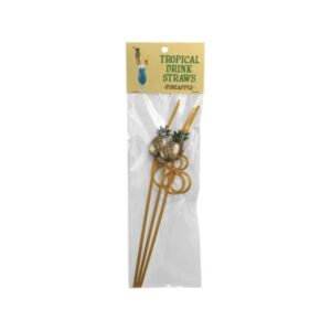 tropical drink straws pineapple