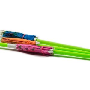 Perfect Stix 8" Neon Green Umbrella Luau and Tropical Drinking Straws 144ct, Multicolor