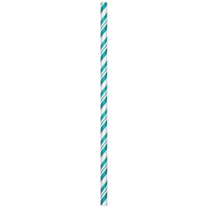 Creative Converting LAGOON Teal Striped Paper Straws, 8.75"