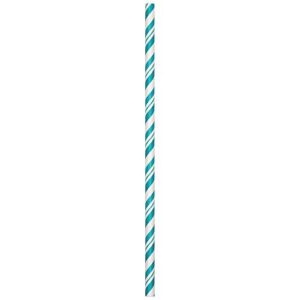 creative converting lagoon teal striped paper straws, 8.75"