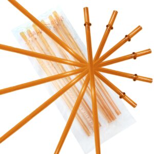 orange replacement acrylic straw set of 6, fits 16oz, 20oz, 24oz tumblers