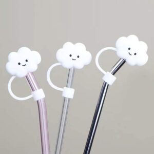 2Pcs Straw Tips Cover Straw Covers Cap for Reusable Straws Cloud Shape Straw Protector