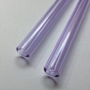 Set of Two-Beautiful, Crystal clear, Purple Drink Straws 9.5mm x 8" w/brush