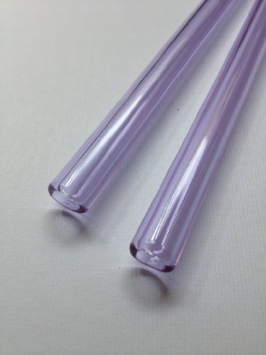 Set of Two-Beautiful, Crystal clear, Purple Drink Straws 9.5mm x 8" w/brush