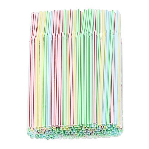 Pack of 150 Classic Flexible Straws - Assorted Colors