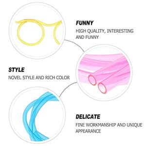 Healifty Straw Sunglasses 12pcs Glasses Straw Flexible Drinking Straw Fun Party Drinking Straw Glasses Cocktail Straws Stirrer Silly Straw Glasses Child Pvc Unique Blender