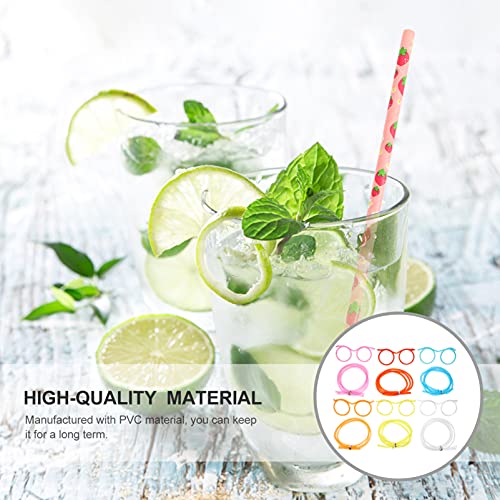 Healifty Straw Sunglasses 12pcs Glasses Straw Flexible Drinking Straw Fun Party Drinking Straw Glasses Cocktail Straws Stirrer Silly Straw Glasses Child Pvc Unique Blender