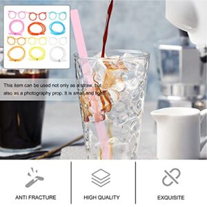 Healifty Straw Sunglasses 12pcs Glasses Straw Flexible Drinking Straw Fun Party Drinking Straw Glasses Cocktail Straws Stirrer Silly Straw Glasses Child Pvc Unique Blender