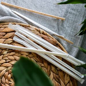 AGAVE FIBER STRAWS - 500ct Individually Wrapped Biodegradable 8.2" Straws by Ecoware. Plant Based, Eco-friendly, 100% Recyclable, Alternative to Paper & Plastic Straws