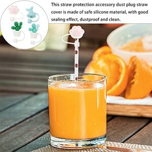 Healifty 4pcs Silicone Straw Tips Cover Reusable Drinking Straw Tips Lids Cute Straw Plugs for Straws