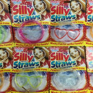 8 x Novelty Flexible Soft Glasses Silly Drinking Straw Sip 'N Swirl Eyeglasses Straw glasses (round)