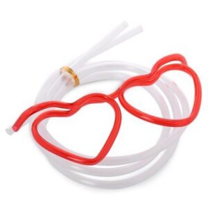 8 x Novelty Flexible Soft Glasses Silly Drinking Straw Sip 'N Swirl Eyeglasses Straw glasses (round)