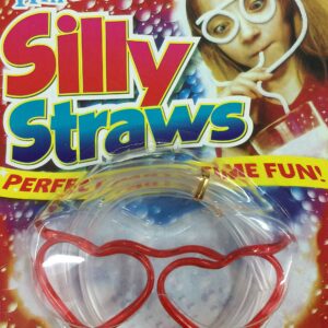 8 x Novelty Flexible Soft Glasses Silly Drinking Straw Sip 'N Swirl Eyeglasses Straw glasses (round)