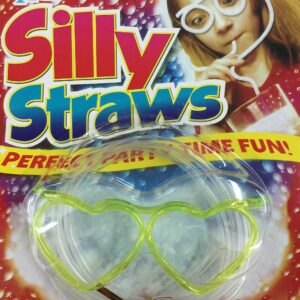 8 x Novelty Flexible Soft Glasses Silly Drinking Straw Sip 'N Swirl Eyeglasses Straw glasses (round)