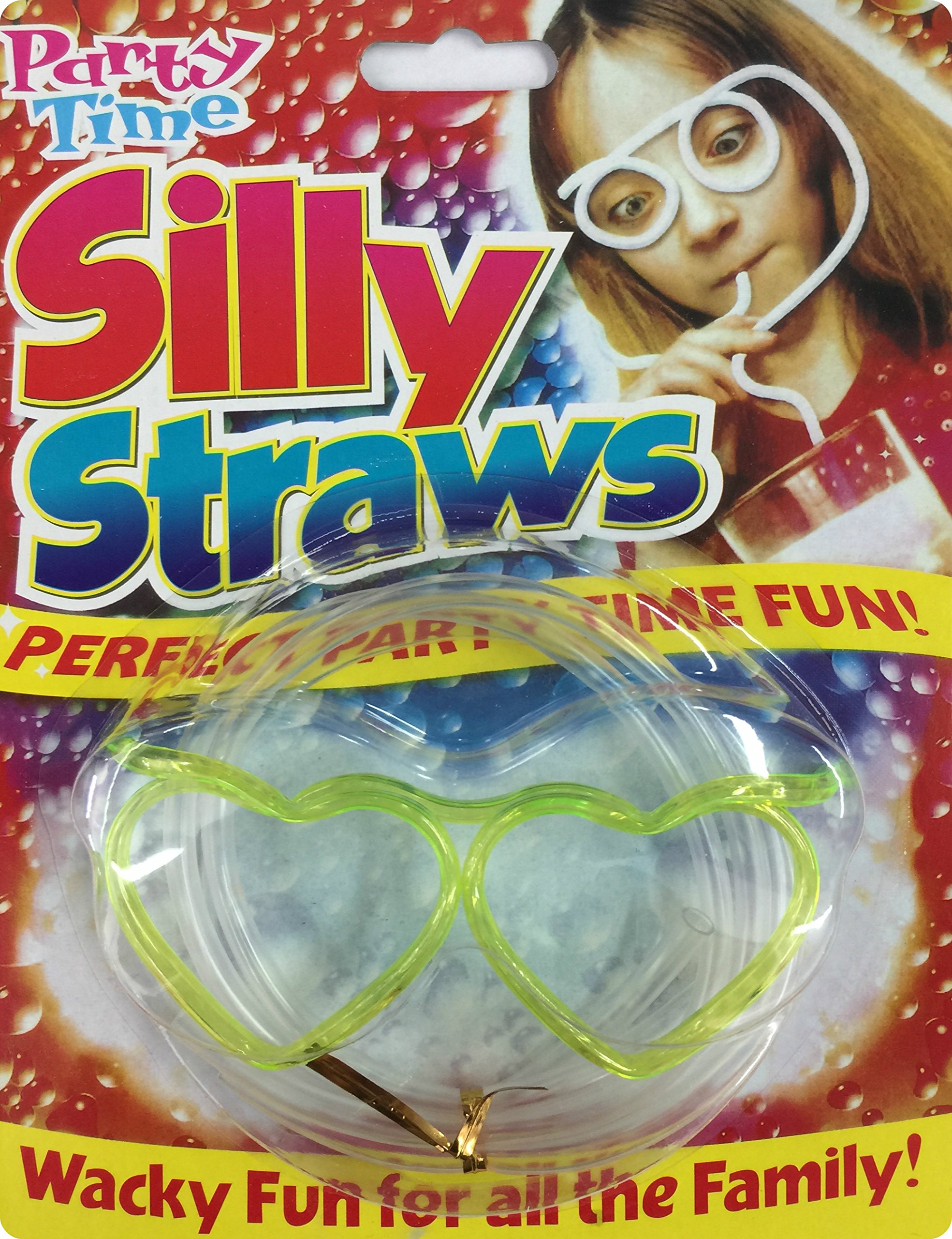 8 x Novelty Flexible Soft Glasses Silly Drinking Straw Sip 'N Swirl Eyeglasses Straw glasses (round)
