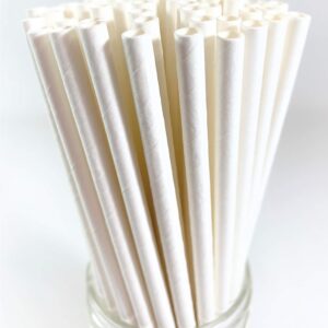 250 pcs White Paper Straws individually Wrapped 7.75" [VR-SP7JWW3000]
