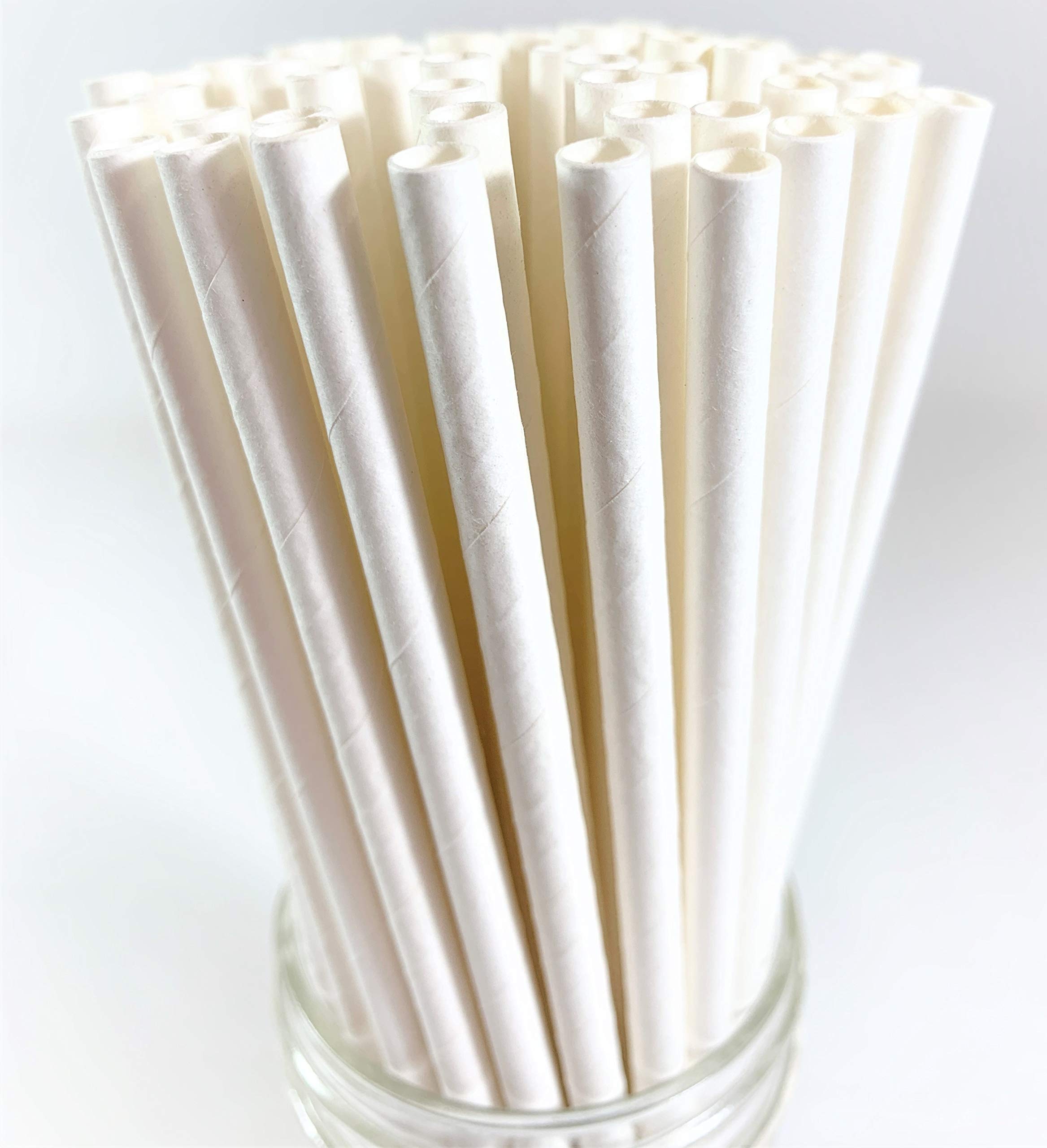 250 pcs White Paper Straws individually Wrapped 7.75" [VR-SP7JWW3000]