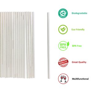 250 pcs White Paper Straws individually Wrapped 7.75" [VR-SP7JWW3000]