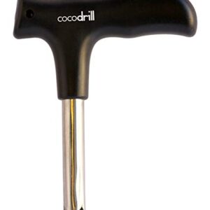 CocoDrill Coconut Opener Tool + 3 Reusable Straws -COMBO PACK - Stainless Steel Drinking Straw + Cleaner - Eco Friendly, SAFE, NON-TOXIC