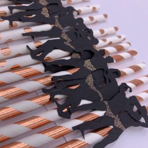 Bachelorette Party Decorations, 36PCS Gold & Rose Gold Naughty Straws Fitness MEN Straw Glitter Confetti Pre-Glued for Hen Girls Night Out Decorations