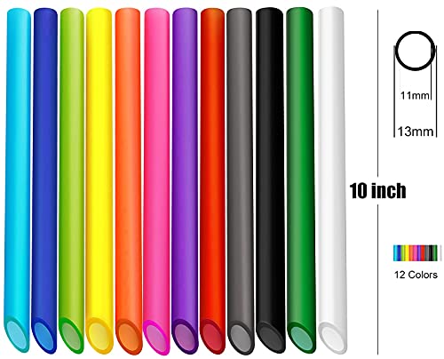 ALINK 12 Reusable Boba Straws + 4 Silicone Boba Tea Straws