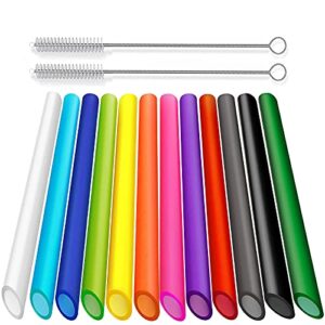 ALINK 12 Reusable Boba Straws + 4 Silicone Boba Tea Straws