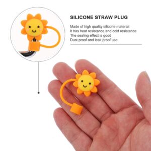 ABOOFAN 2 Pcs Straw Dust Plug Reusable Cartoon Plugs Cover Straw Tips Silicone Straw Tip Covers Straw Covers Cap Cute Straw Plug Straw Cap Plug Protector Girl Fashion Anti Hat