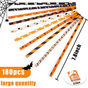 HANSGO 180PCS Halloween Paper Straws and Flamingo Paper Straws