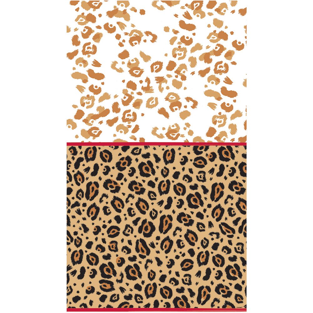 Cheetah Print Plastic Tablecloth, 84" x 54"