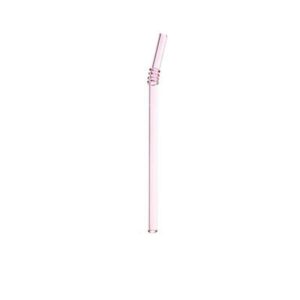 rebaba reusable glass straws, 8mm bent glass drinking straws, bpa free colorful glass straws for beverages, smoothies, milk tea, juices(pink)