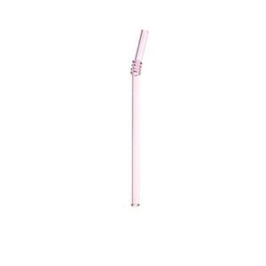 REBABA Reusable Glass Straws, 8mm Bent Glass Drinking Straws, BPA Free Colorful Glass Straws for Beverages, Smoothies, Milk Tea, Juices(Pink)