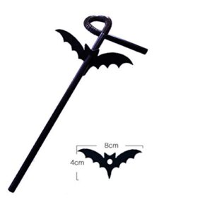 INOOMP 50 Sets Halloween Bat Party Straws Halloween Straws Party Supplies Plastic Straw for Drinking