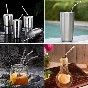 CALCA 10.5in Long Stainless Steel Drinking Straws for 30 oz and 20 oz Tumblers, Reusable Long Drinking Straws Set of 4, Cleaning Brush Included - US Stock