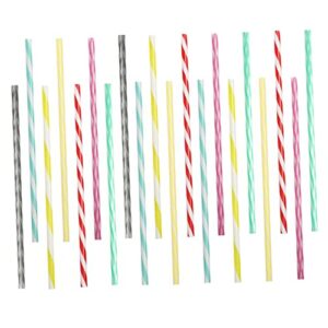 solustre 20pcs color striped straws reusable straws wedding straws paper cocktail drinking straws party paper cocktail straws paper straws coffee straw disposable set pp baby