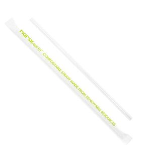 karat earth ke-c9210 7.75" pla jumbo clear straws