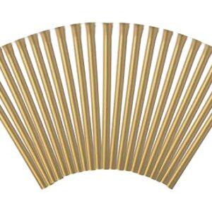 Plastic Drinking Straws - Reusable Drinking Straw Set - Thick & Durable Straws for Party, Picnic or Camping - Long Straws for Juices, Soda & More - 30 Pcs Gold